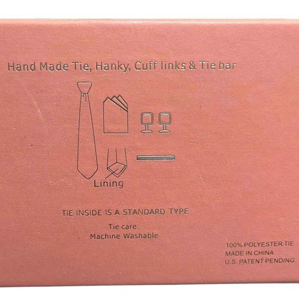 NWT Alexander Julian Colours Boxed Tie Set Handmade Tie Hanky Tie Bar Cuff Links